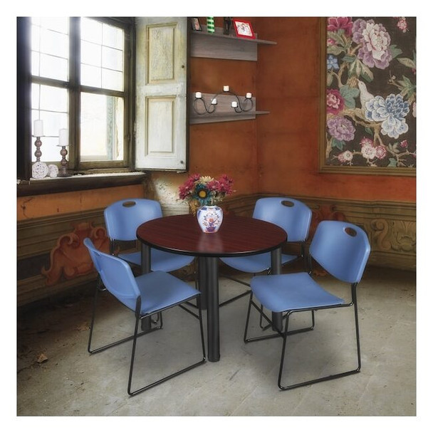 Kee Round Table & Chair Set, Wood, Metal, Polypropylene Top