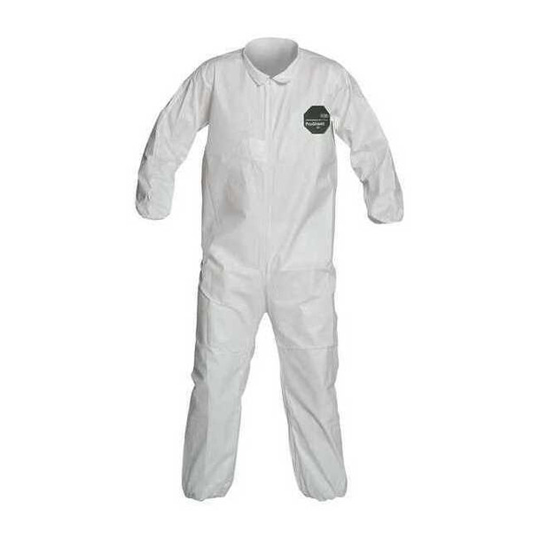 Dupont Collared Disposable Coveralls, 6XL, White, zipper NB125SWH6X002500
