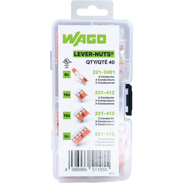 Wago Lever Nut Combo Kit (40-Pack) 887-0408
