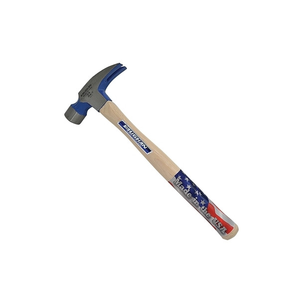 Framing Rip Hammer, Forged Steel Head, Straight White Hickory Handle, 18 in, 32 oz Head, Milled Face