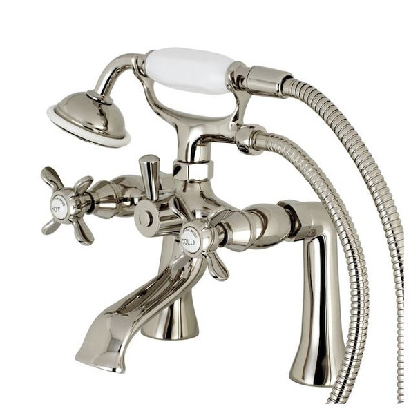 Deck-Mount Clawfoot Tub Faucet, Polished Nickel, Deck Mount