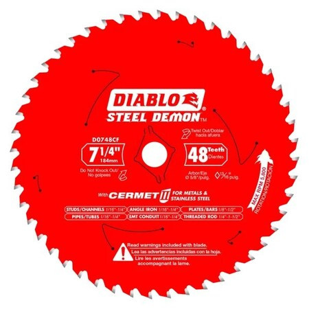 Diablo CircularSawBlade,Cermet,Dia:7.25 D0748CFA