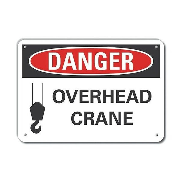 Danger Sign, 10 in Height, 14 in Width, Aluminum, Horizontal Rectangle, English