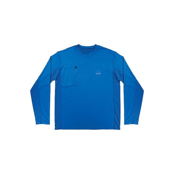 Ergodyne Cooling Long Sleeve Sun Shirt with UV Protection, Blue, S 6689