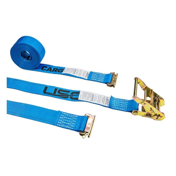 Us Cargo Control 2" x 20' Blue E Track Ratchet Straps 5320SEF-BLU