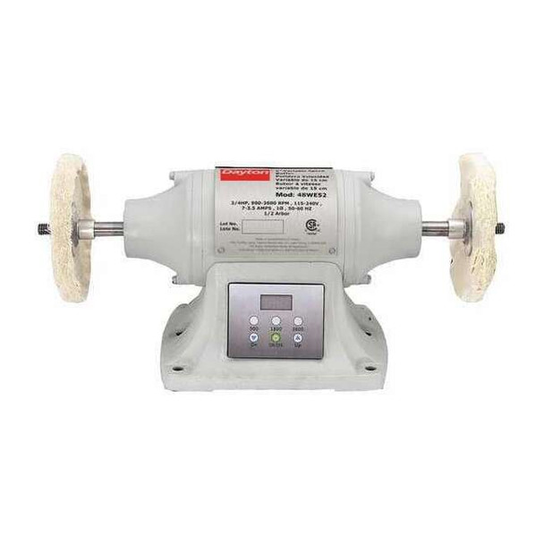 Dayton Bench Top Buffer,Steel,6 in.,1/2 HP 48WE52