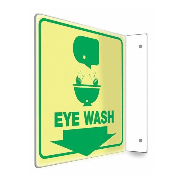 Condor EYE WASH, 8 in W x 8 in H, L-Shape Projection, PETG, 480W27 480W27