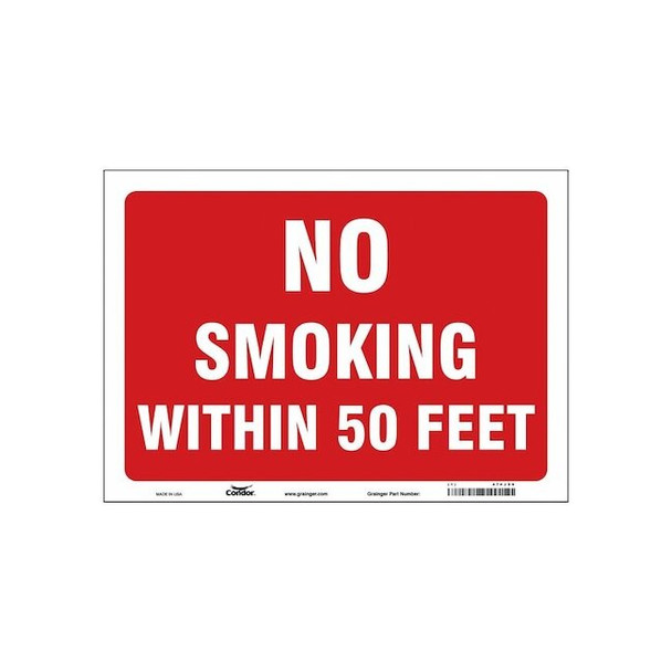 Safety Sign, 10" H, 14 in W, Vinyl, Horizontal Rectangle, English, 474J59