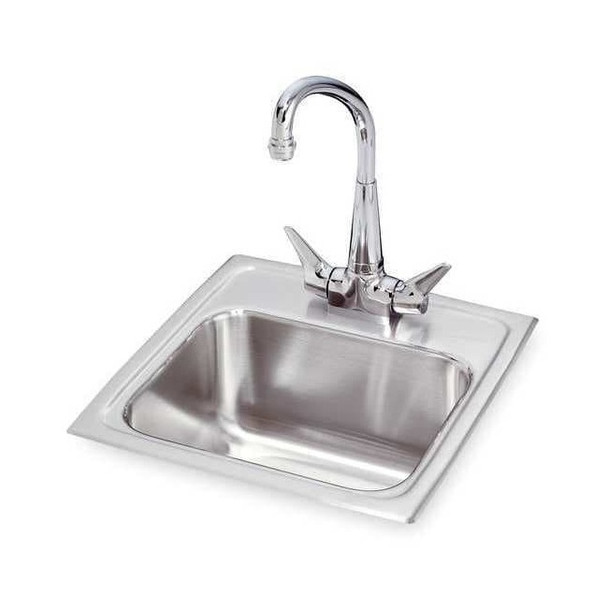 Drop-In Bar Sink Package, 1 Hole, 12" x 9-1/4", Lustrous Highlighted Satin