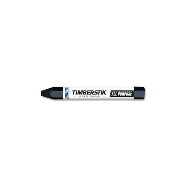Lumber Crayon #200, 1/2 in dia, 4.75 in L, Black