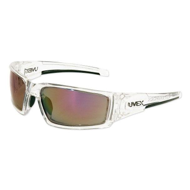 Hypershock™ Safety Eyewear, Red Mirror Polycarbonate Lens, Hardcoat, Clear Ice Polycarbonate Frame