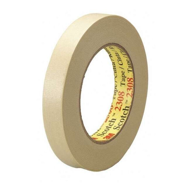 Painter's Tape, 48 mm W x 55 m L, 5.3 mil Thick, Tan, Rubber Adhesive, 24 PK