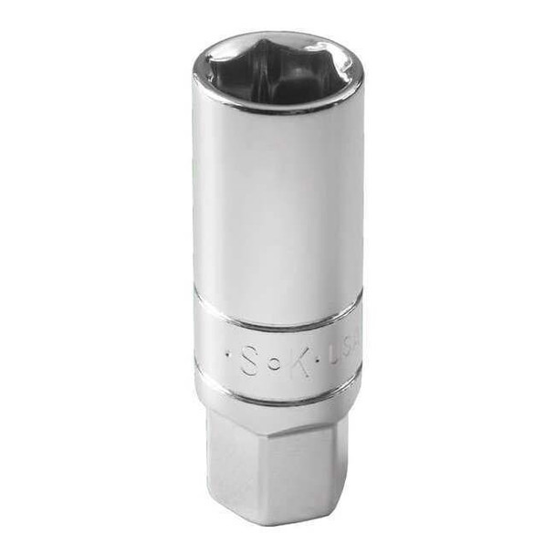 3/8 in Drive, 9/16" SAE Socket, 6 Points, Spark Plug 9/16 in,Steel