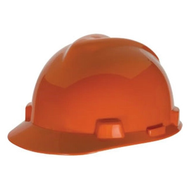 MSA V-Gard® Standard Slotted Cap w/ Fas-Trac® Suspension, Orange, 1/Each