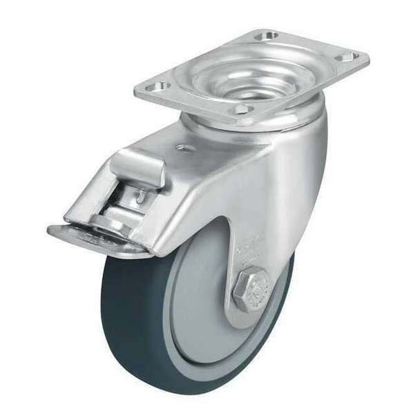 Swivel Plate Caster,Polyurethane,4 in,400 lb,C