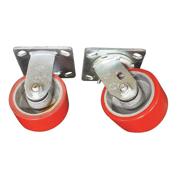 Manufacturer Varies PlateCasters,Rigid,Swivel,PU,5 1/2"H,PK4 4406