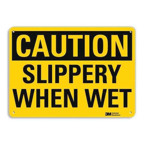 Caution Sign, 10 in H, 14 in W, Aluminum, Horizontal Rectangle, U4-1671-NA_14x10