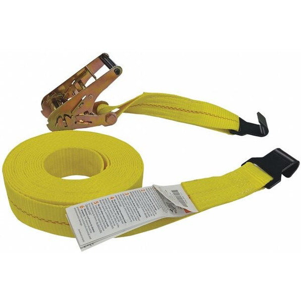 Manufacturer Varies Tie Down Strap,Flat-Hook,Yellow 55ET64