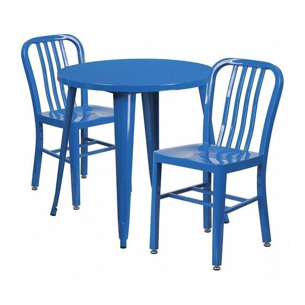 Round 30" W, 30" L, 29.5" H, Metal Top, Blue