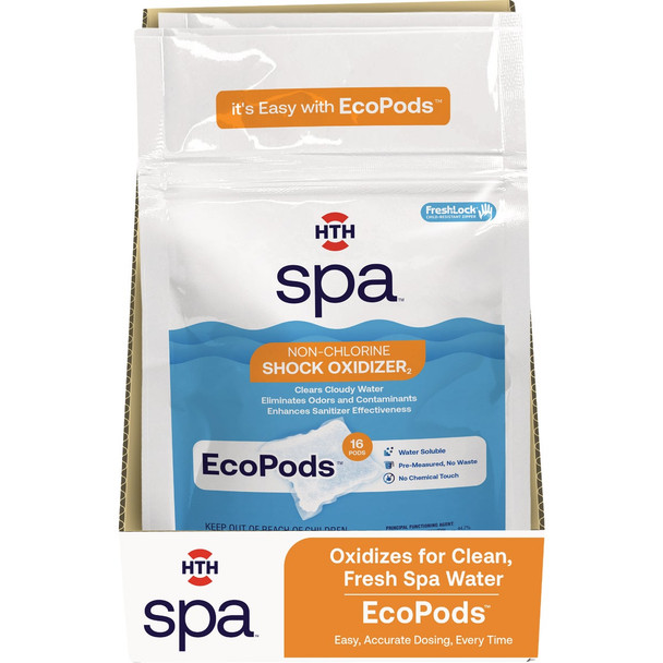 HTH Spa Non Chlorine Shock Oxidizer EcoPods (4-Pack) 86110