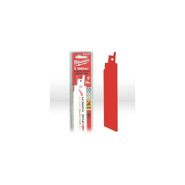 48-00-5782 Milwaukee SUPER SAWZALL TORCH Reciprocating Saw Blade,6"L x1"H,TPI/14T