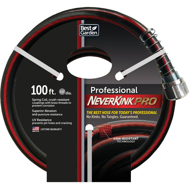 Best Garden NeverKink PRO 5/8 In. Dia. x 100 Ft. Professional Duty Garden Hose