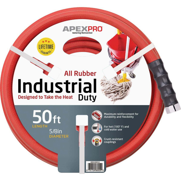 Apex PRO 5/8 In. x 50 Ft. Red Rubber Hot Water Garden Hose 8695-50