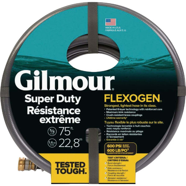Gilmour Flexogen 5/8 In. Dia. x 75 Ft. L. Super Duty Garden Hose 874751-1004
