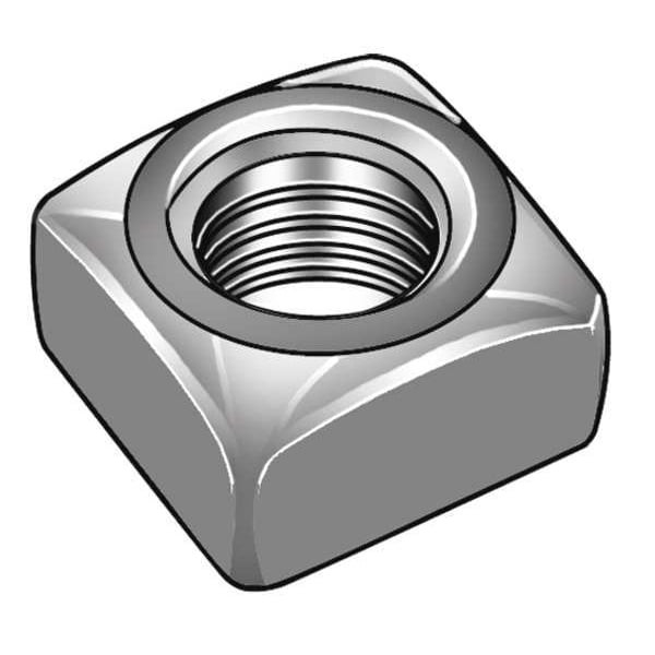 5/8"-11 Carbon Steel Plain Finish Square Nut - Heavy, 10 pk.