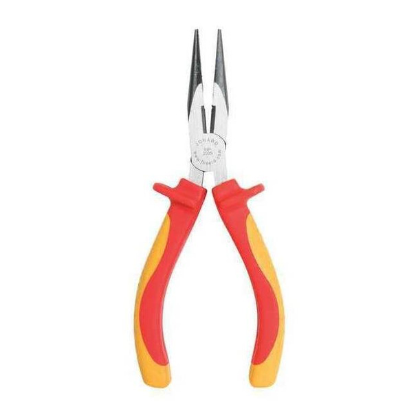 Jonard Tools 6 1/2 in Long Nose Plier,Side Cutter Cushion Grip Handle INP-2065