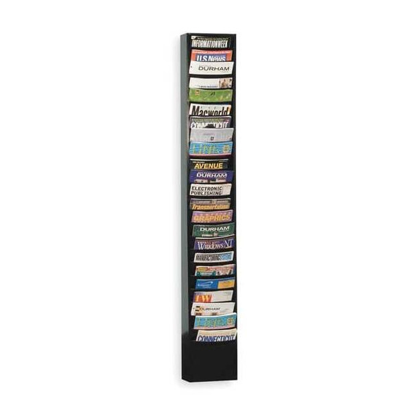 Manufacturer Varies Literature Rack 20 Compartments, 13-1/8"W x 4"D Black 411-08
