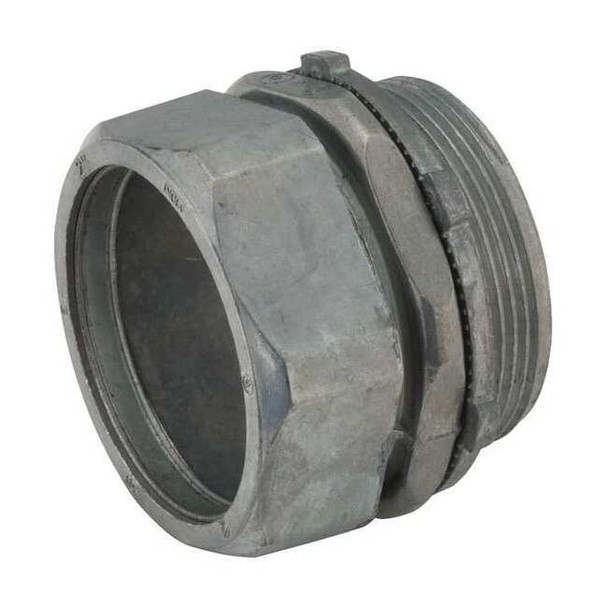 Raco EMT Grounding Connector, 4 in, Compression, Zinc Alloy, Plain, Gray 2846