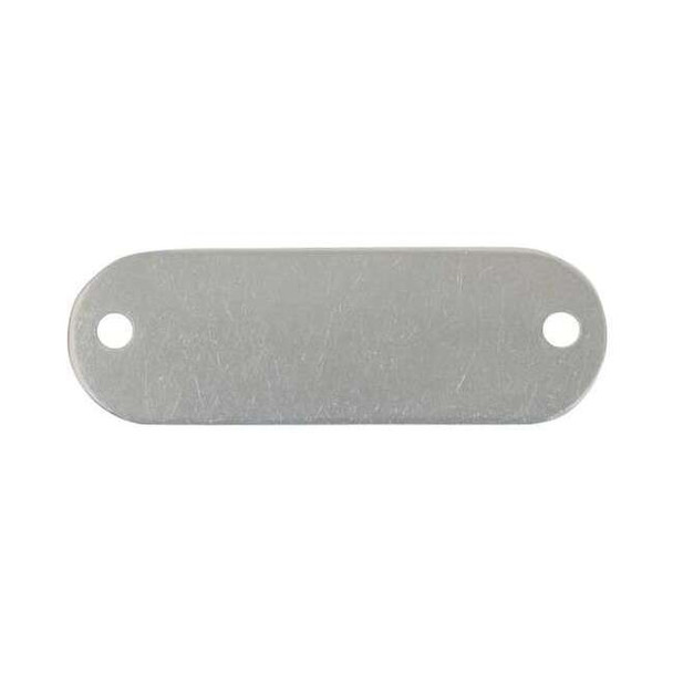 Blank Tag, Stainless Steel, 3/4 in H x 3 1/8 in W, Silver, Rectangle, 10 PK