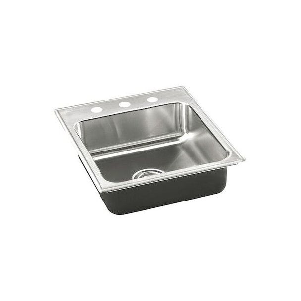 Drop-In Sink, 3 Hole, 12" x 12", Stainless steel