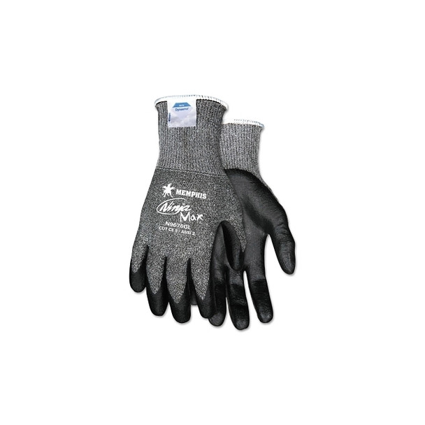 Ninja® Max Bi-Polymer Coated Palm Gloves, X-Large, Black/Gray