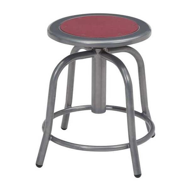 National Public Seating Adj. Stool,Wine Seat,Gry Frame,18" H 6818-02