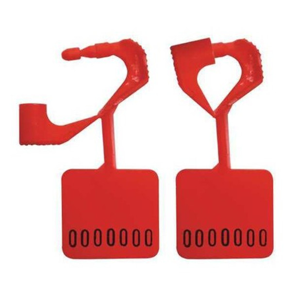 Elc Security Products Padlock Seals,Red,Unfinished,PK250 092H02PPRD