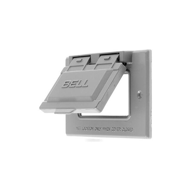 Duplex Opening Wall Plates, Number of Gangs: 1 Aluminum, Gray
