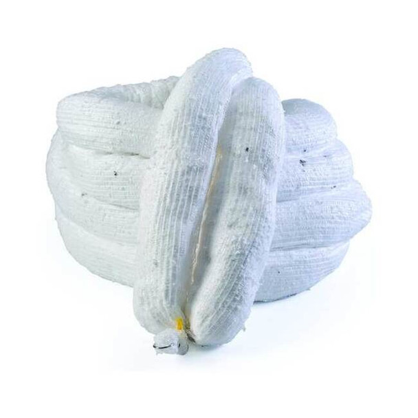 Brady Sorbent Boom, 32 gal, 5 in x 10 ft, Oil, White, 2 PK SPC5510