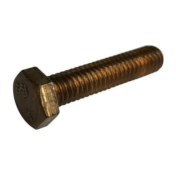 Not Graded, 1/2"-13 Hex Head Cap Screw, Plain Bronze, 2-1/2 in L, 5 PK