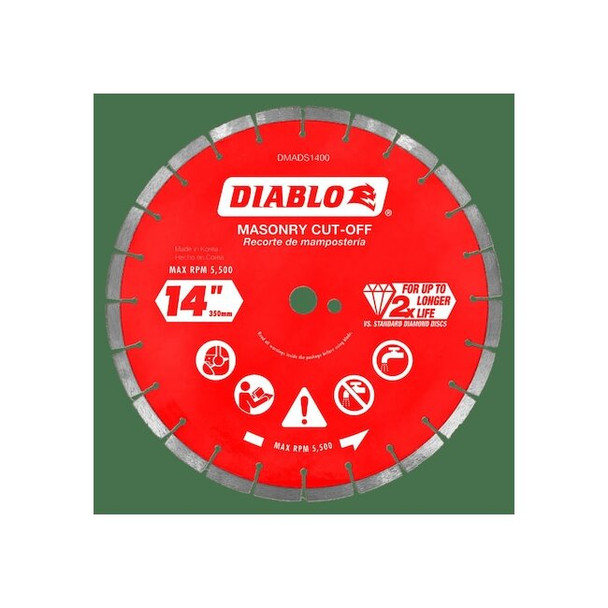 Diablo DiamondSawBlade,Diam:14",Arbor:20mm,1" DMADS1400