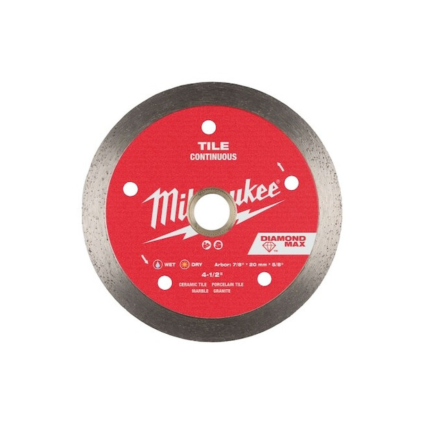 Milwaukee Tool 4-1/2" DIAMOND MAX Continuous, Tile Diamond Blade 49-93-9204