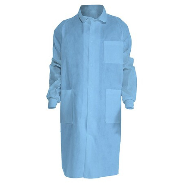 Kimtech Kimtech A8 Disposable Lab Coat, SMS, Snaps Closure, Blue, M, 25 PK 10046