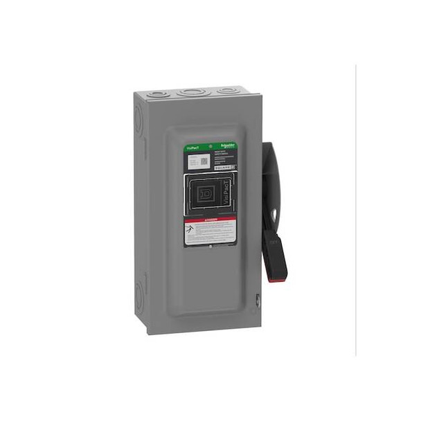 Safety Switch, Fusible, DPST, Single Phase, NEMA 1, Indoor, Steel