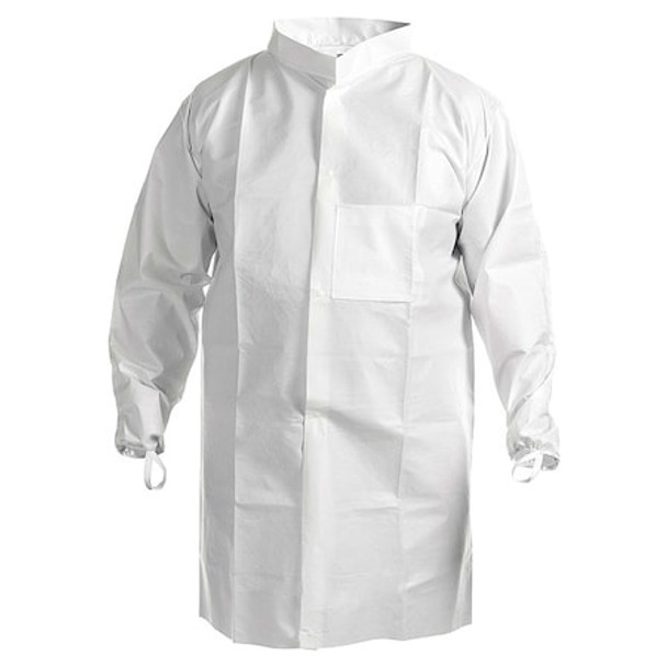 Kimtech A7 Disposable Lab Coat, SMS, Snaps Closure, White, XL, 30 PK
