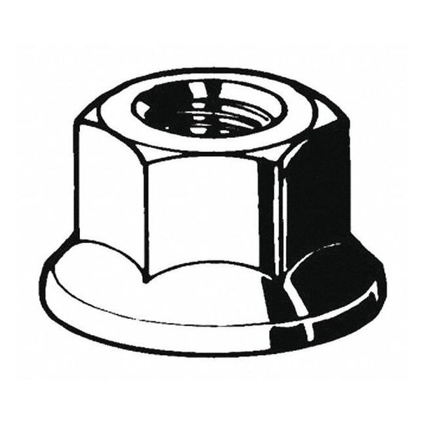 Lock Nut, M20-2.50, Steel, Class 8, Zinc Plated, 20 mm Ht, 25 PK