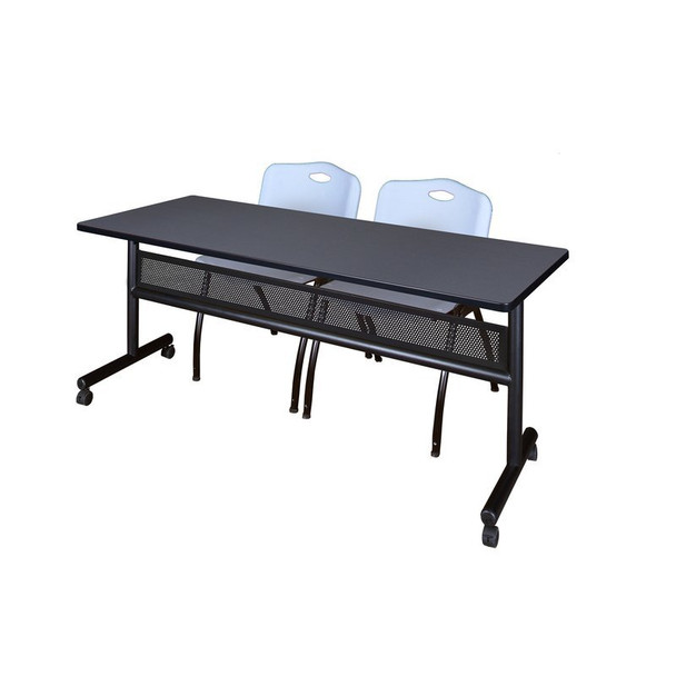 Kobe Rectangle FlipTop Table, 72" W, 29" H, Laminate Top, Gray MKFTM7224GY47GY