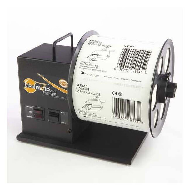 Start International Electric Label Rewinder 6" x 10-7/16"H, Black LR4500W