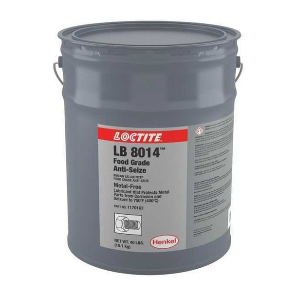 Anti-Seize, Food Grade, Pail, 5 gal, Non-Metallic Base, Paste, 750 Degrees F Max