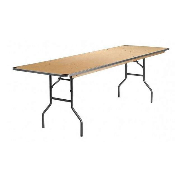 Flash Furniture Rectangle Folding Table, Wood Top, Wood Grain XA-3096-BIRCH-M-GG